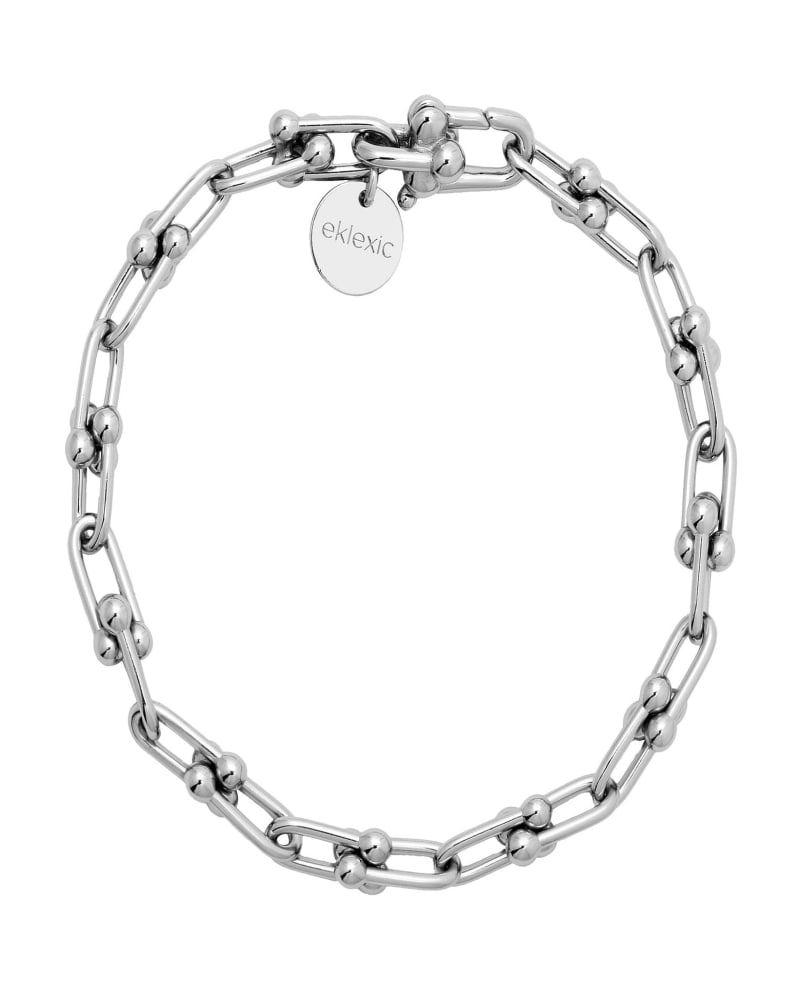 Front of a size 7.5" Margaux Bracelet 7.5" Silver in Silver by Eklexic. | dia_product_style_image_id:283681